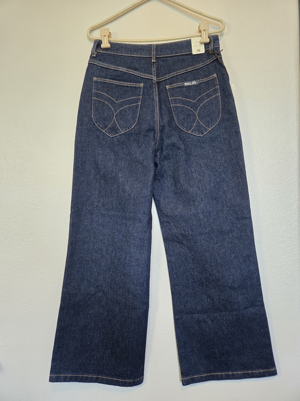 ROLLA'S Dark Blue "True Rinse" Sailor Wide Leg Revolve Jeans, Size 30 - Picture 2 of 8